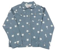 Světlešedo-modrá riflová bunda s hvězdami 