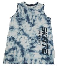 Bílo-modré batikované tílko s nápisem C&A