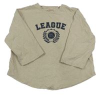 Béžové crop triko s potiskem 