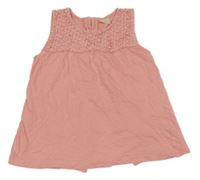 Růžový top s krajkou Zara