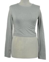 Dámské šedé crop triko 