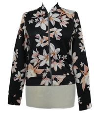 Dámská černo-bílá květovaná lehká bunda Boohoo 