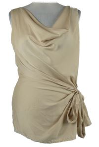 Dámská béžová halenka s vodou a mašlí 