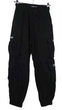 Dámské černé cargo kalhoty s kapsami FB sister 