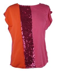 Dámské růžovo-oranžové tričko s flitry Next 