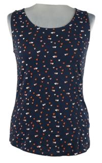 Dámský tmavomodrý srdíčkovaný top Esprit 