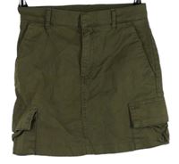 Dámská khaki riflová sukně s kapsami Tally Weijl vel. 32