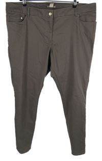 Dámské hnědé skinny elastické rifle H&M vel. 54