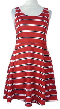Dámské červené pruhované šaty H&M