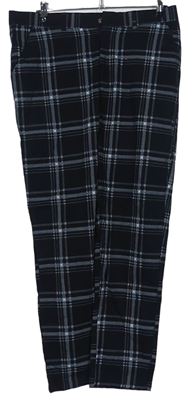 Pánské černo-šedé kostkované plátěné kalhoty Shein 