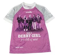 Růžovo-šedé sportovní tričko s dívkami O´neills