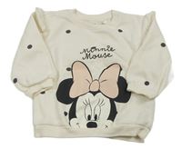 Bílá puntíkatá mikina s Minnie zn. H&M
