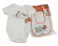 2set- bílé body s obrázkem+ bryndák s obrázkem