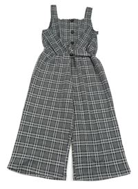 Černo-bílé kostkované teplákové laclové kalhoty Primark