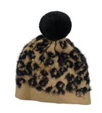 Béžovo-černá čepice s bambulí River Island vel.86-110