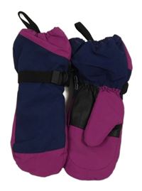 Tmavomodro-rubínové šusťákové zimní funkční rukavice Crane