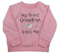 Růžová lehká mikina s nápisem