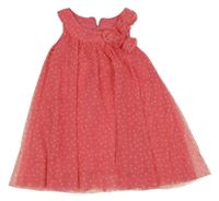 Růžové tylové šaty se srdíčky a kytičkami Kiki&Koko