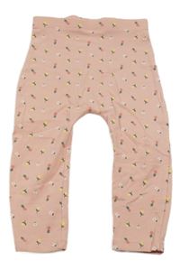 Světlerůžové květinové legíny 