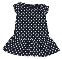 Tmavomodré puntíkaté bavlněné šaty Topolino