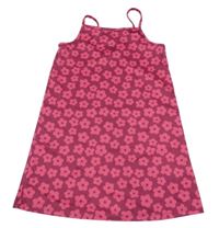 Vínovo-růžové šaty s květinami Primark 