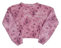 Růžová batikovaná crop mikina Primark