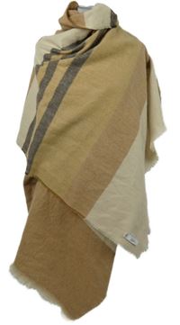 Dámská béžovo-hnědá pruhovaná maxi šála B. young