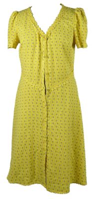 Dámské žluté propínací šaty se vzorem Myleene Klass
