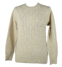 Dámský béžový děrovaný svetr s perlami 17&Co