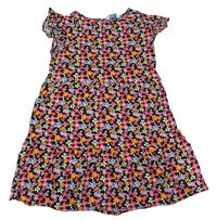 Černo-barevné květované šaty Primark