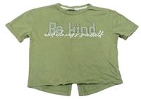 Khaki crop tričko s nápisem George