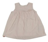 Světlerůžové sametové šaty s mašlí zn. M&S
