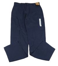 Nové - Tmavomodré plátěné chino kalhoty Dunnes