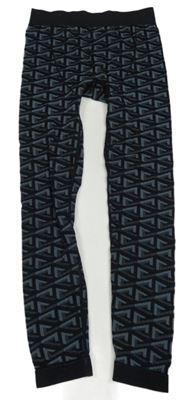 Černo-modrošedé vzorované spodní funkční kalhoty 