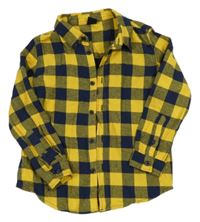 Žluto-tmavomodrá kostkovaná košile Kiki&Koko