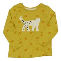 Okrové puntíkaté triko s šelmou Tu