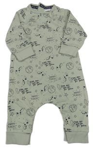 Světlekhaki overal se zeměkoulí a nápisy F&F