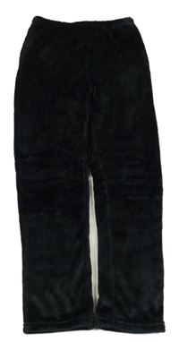 Černé chlupaté pyžamové kalhoty 