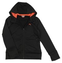 Černá sportovní propínací mikina s kapucí Puma