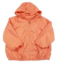 Korálová šusťáková lehká bunda s kapucí 