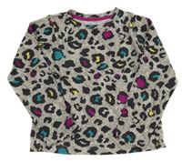 Šedo-barevné leopardí pyžamové triko Matalan