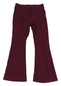 Vínové flare kalhoty 