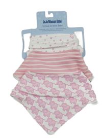 Nové - 3x bílo-růžový slinták - se slony + pruhovaný + s hvězdami Jojo Maman Bébé