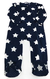 Tmavomodrý fleecový overal s hvězdičkami Next