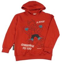 Červená mikina s The Simpsons a kapucí 