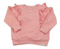 Růžová mikina s volánky 