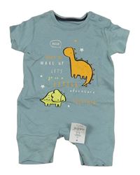 Světlemodrý letní overal s dinosaury George 
