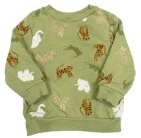 Khaki mikina se zvířátky Primark