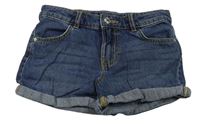 Tmavomodré riflové mid rise kraťasy Denim Co.