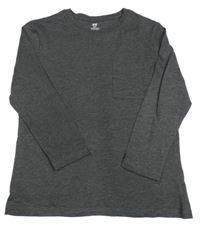 Tmavošedé melírované triko s kapsou H&M